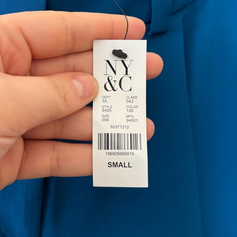 NWT New York and Company Blue High Rise Wide Leg Trousers Size Small - Picture 8 of 11